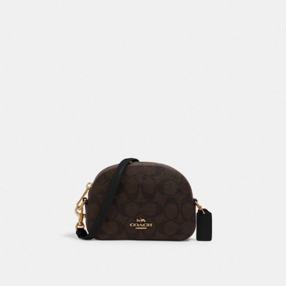 Genuine Coach  Mini Serena Crossbody In Signature Canvas